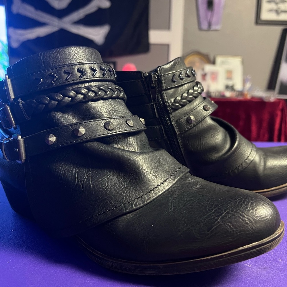 Black Studded Ankle Boots